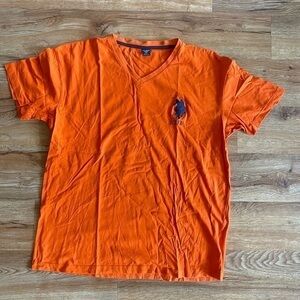 U.S. Polo Assn. Men's Orange V-Neck Shirt